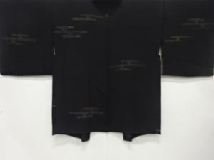 大正ロマン　漆　ヱ霞模様織出し　一ツ紋羽織